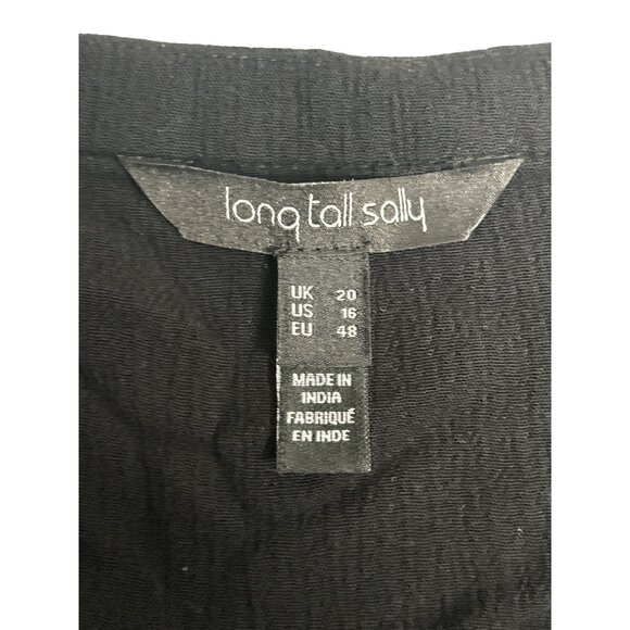 Long Tall Sally Womens Black Viscose Tunic Top Size 16 - Picture 3 of 6